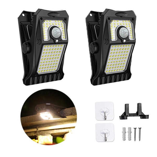 Lampy solarne zewnętrzne, 2 sztuki, lampy na klipsy, lampy LED, lampy na klipsy do ogrodzenia i domu, ciepłe światło