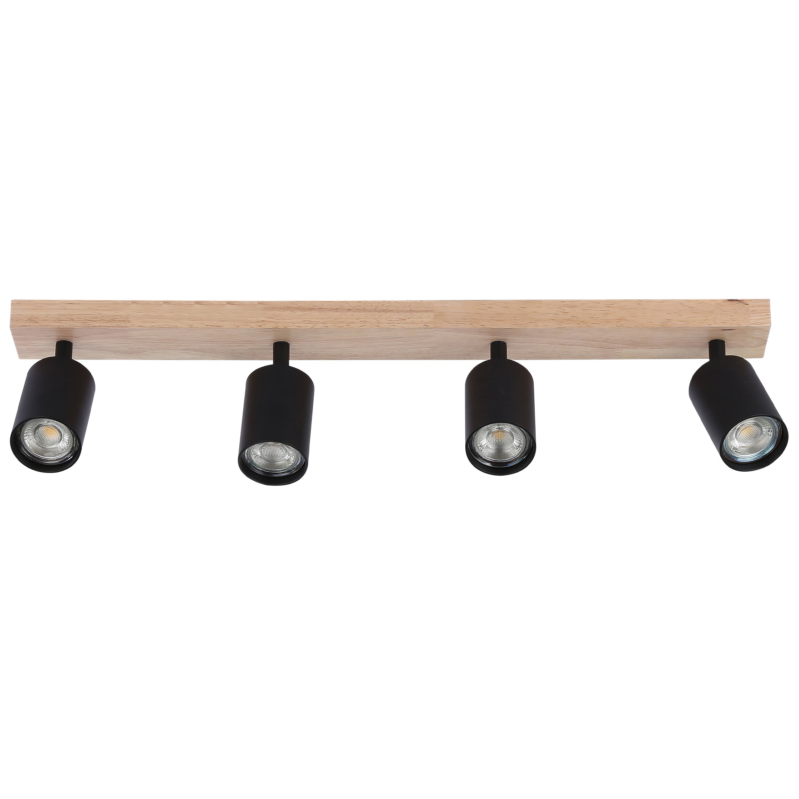 Lampa sufitowa ruchoma LED GU10 Dabi 60cm poczwórna oprawa spot listwa czarna drewniana MasterLED