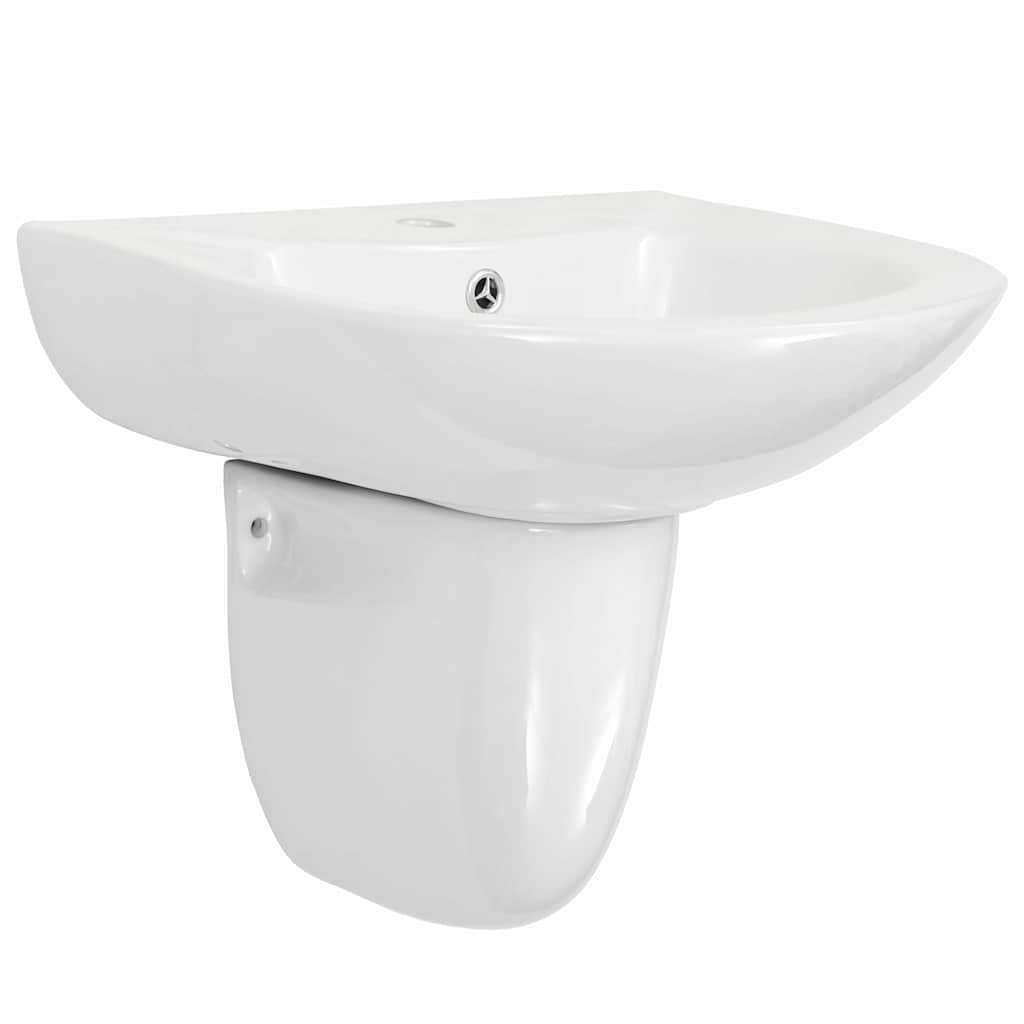 Umywalka Ścienna Ceramiczna Biała do Łazienki 52 cm