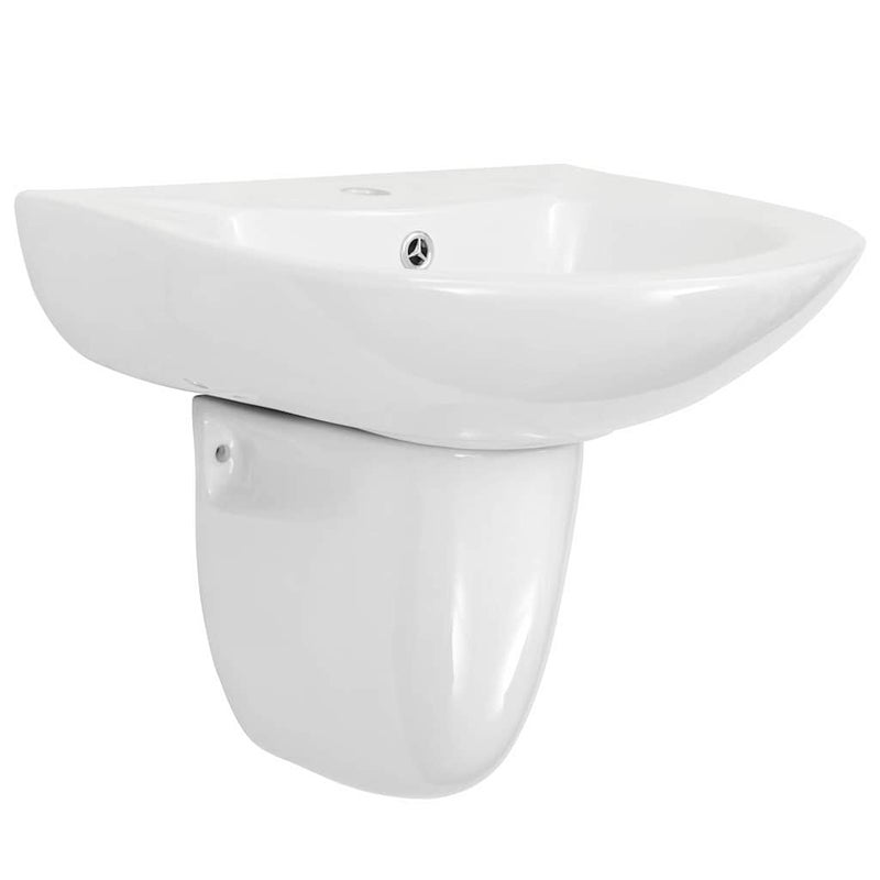 Umywalka Ścienna Ceramiczna Biała do Łazienki 52 cm