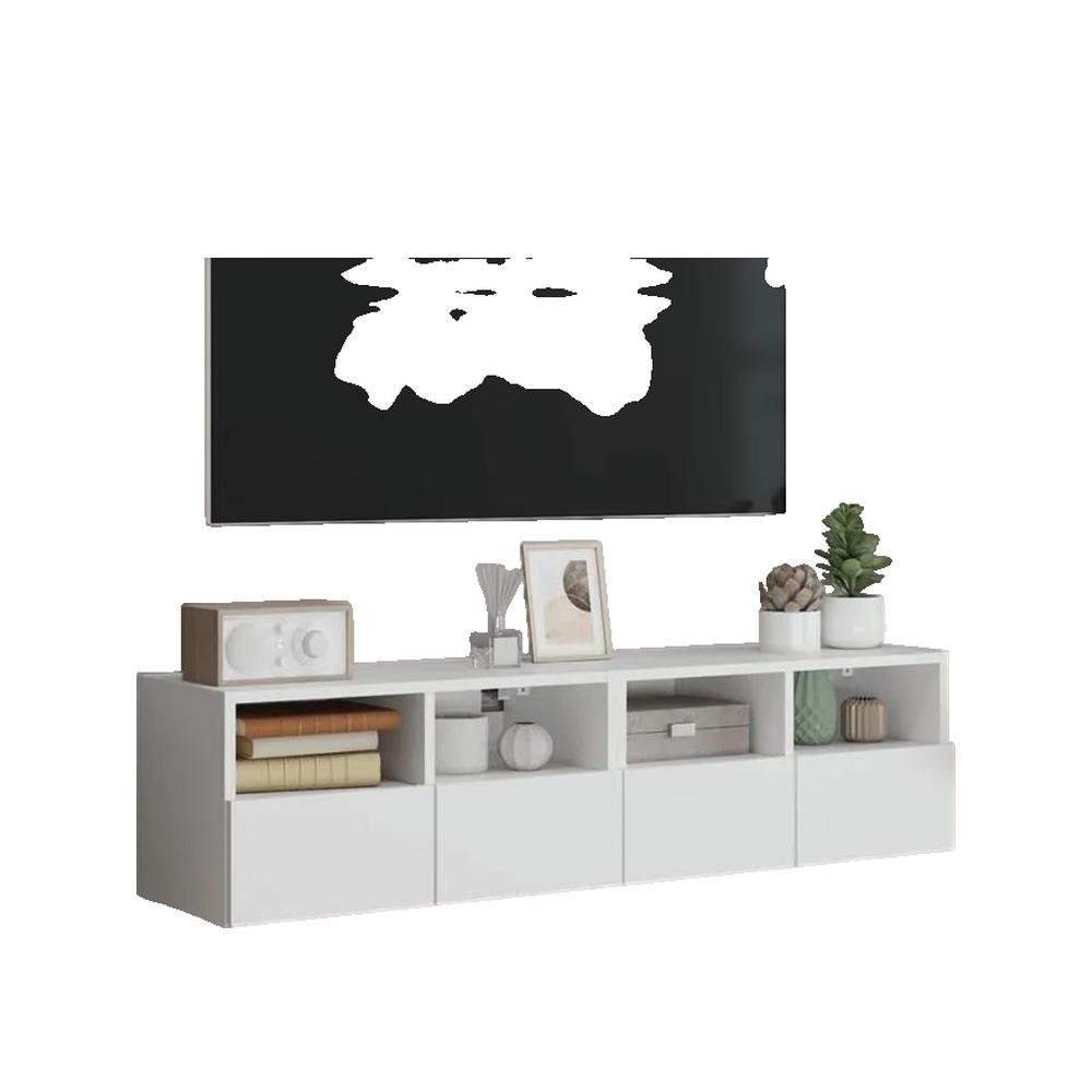 Meble TV wiszące vidaXL 2 szt. biały 60x30x30 cm drewno inżynieryjne