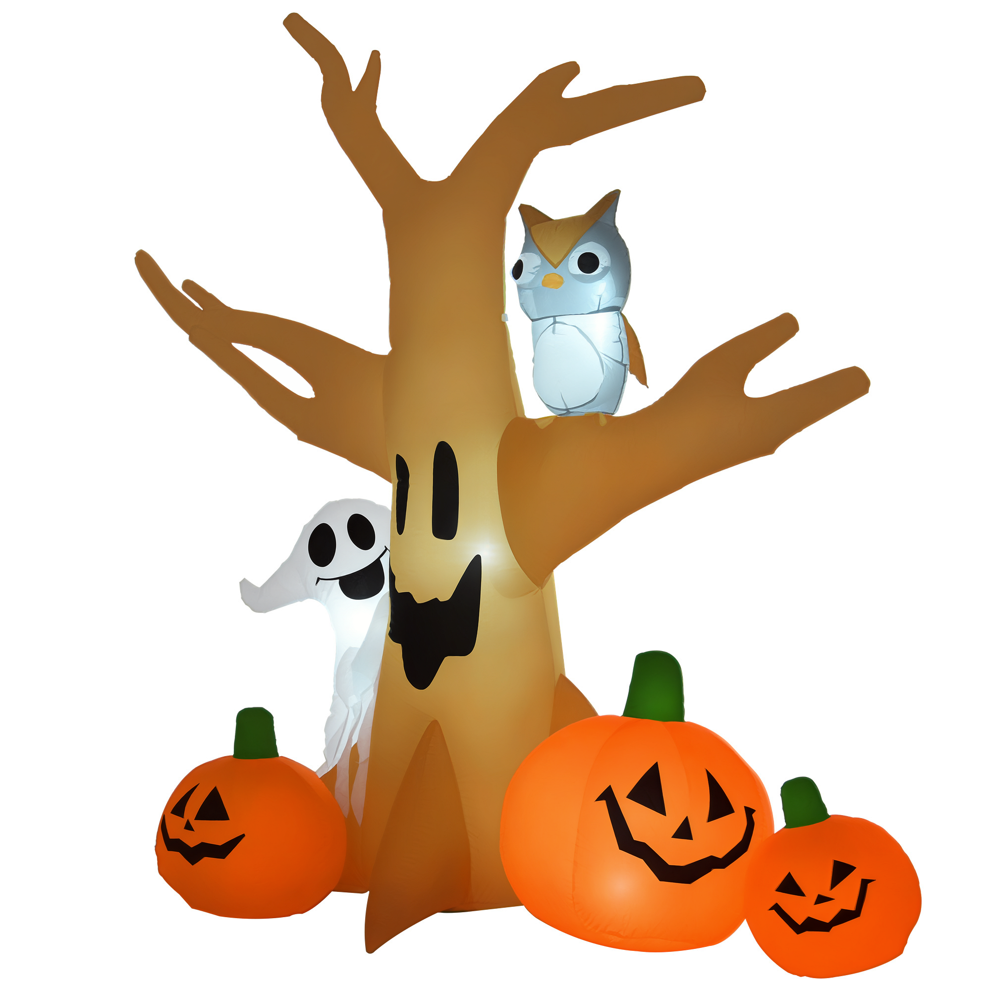 120/240 cm nadmuchiwana, świecąca dekoracja na Halloween w kształcie ducha (nadmuchiwane, nawiedzone drzewo)