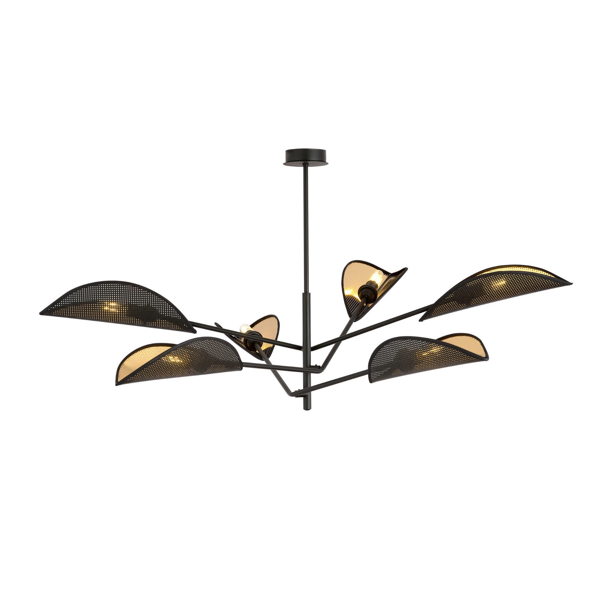 Żyrandol Emibig 6xE14 40W VENE 6 BLACK/GOLD 1158/6