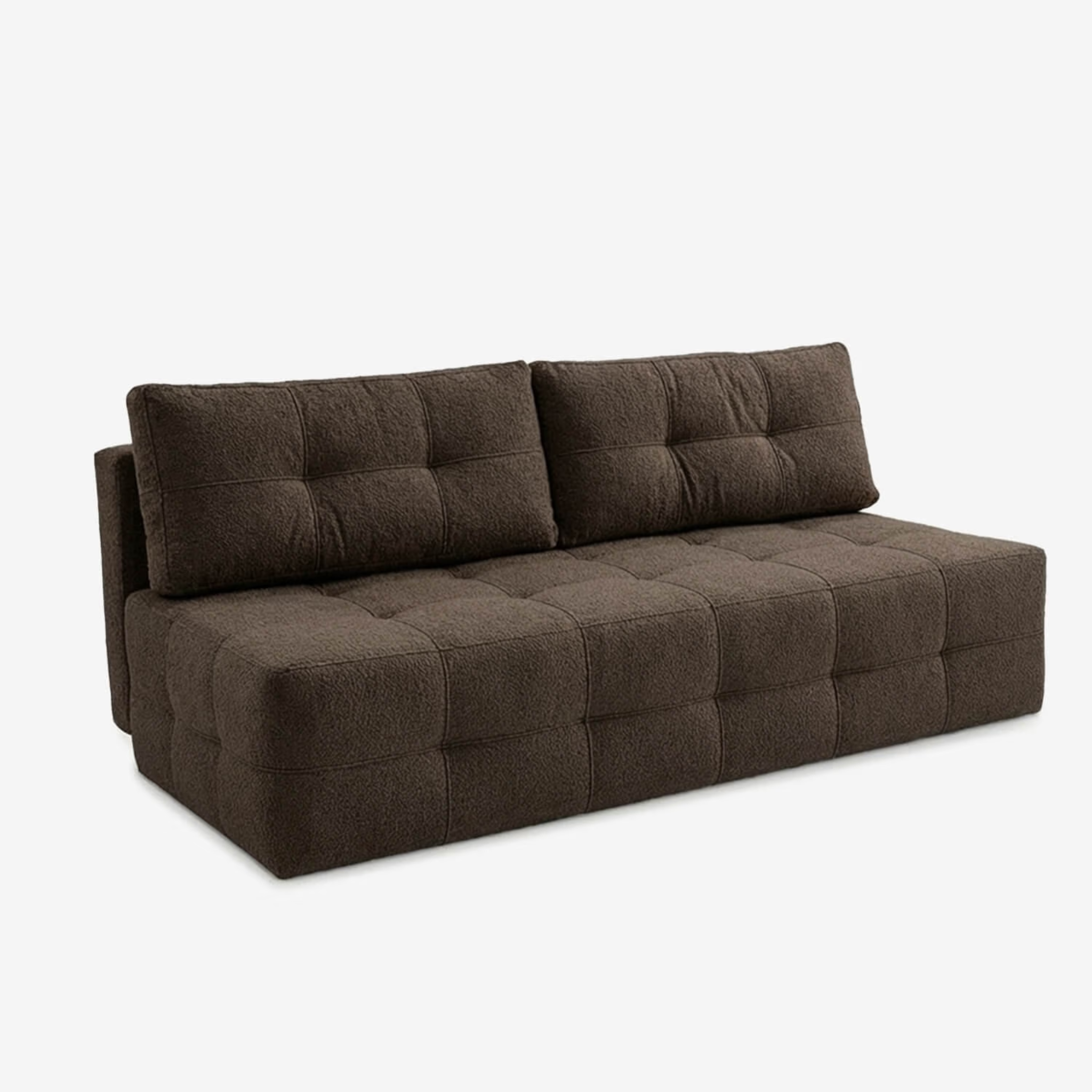Sofa Rozkładana Kanapa z Funkcją Spania Dwuosobowa Do Salonu Brązowa MORANA