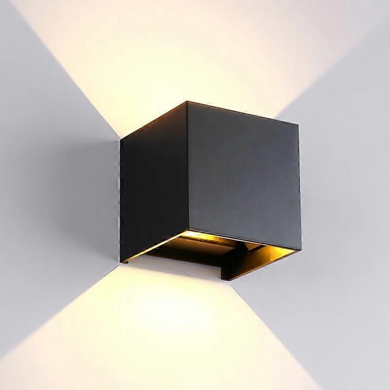 Kinkiet wewnętrzny LED, oświetlenie pośrednie (góra/dół), nowoczesny czarny kinkiet aluminiowy