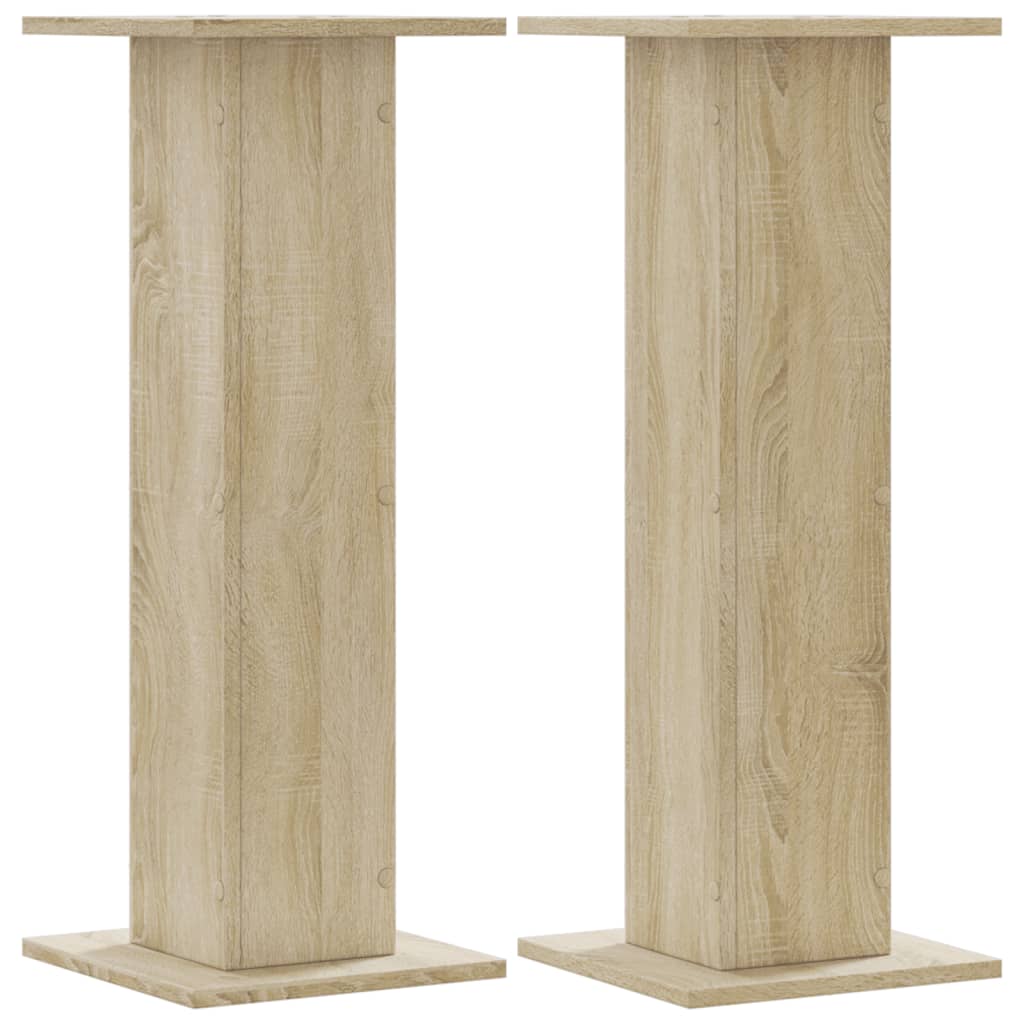 2x Stojak na Rośliny 80 cm Dąb Sonoma 30x30x80 cm do Salonu