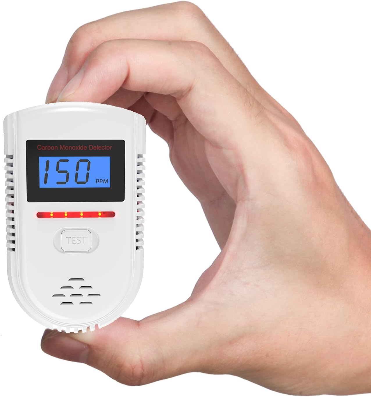 Detektor tlenku węgla, detektor tlenku węgla z wyświetlaczem LED (wartość ppm zawsze widoczna) i alarmem akustyczno-optycznym 85 DB.