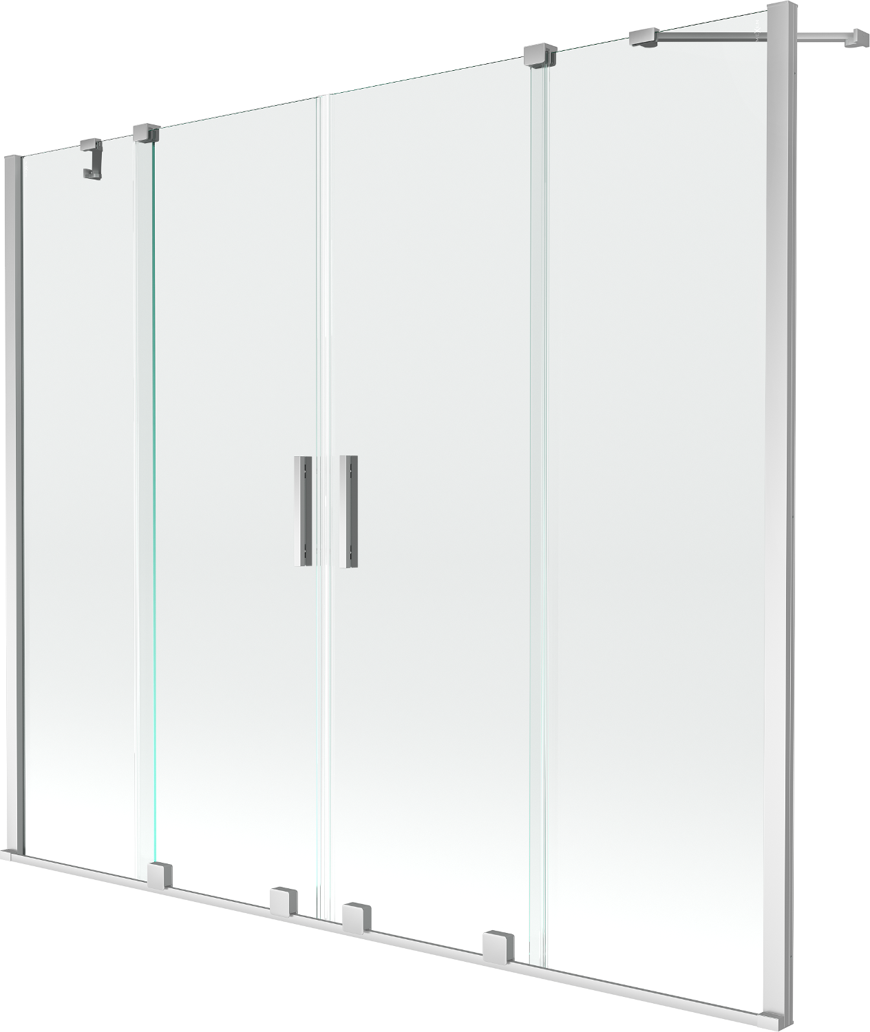Mexen Velar Duo parawan nawannowy 2-skrzydłowy rozsuwany 190 x 150 cm, transparent, chrom - 896-190-000-02-01