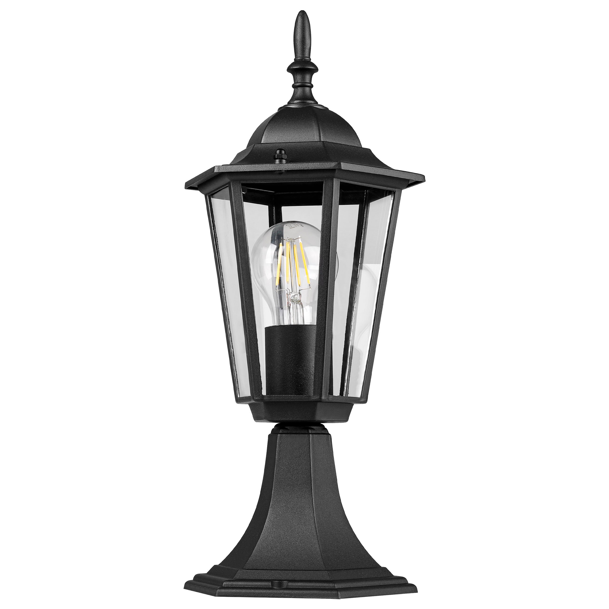 Lampa ogrodowa E27 LED Victoria 40cm IP44 zewnętrzna stojąca retro czarna MasterLED