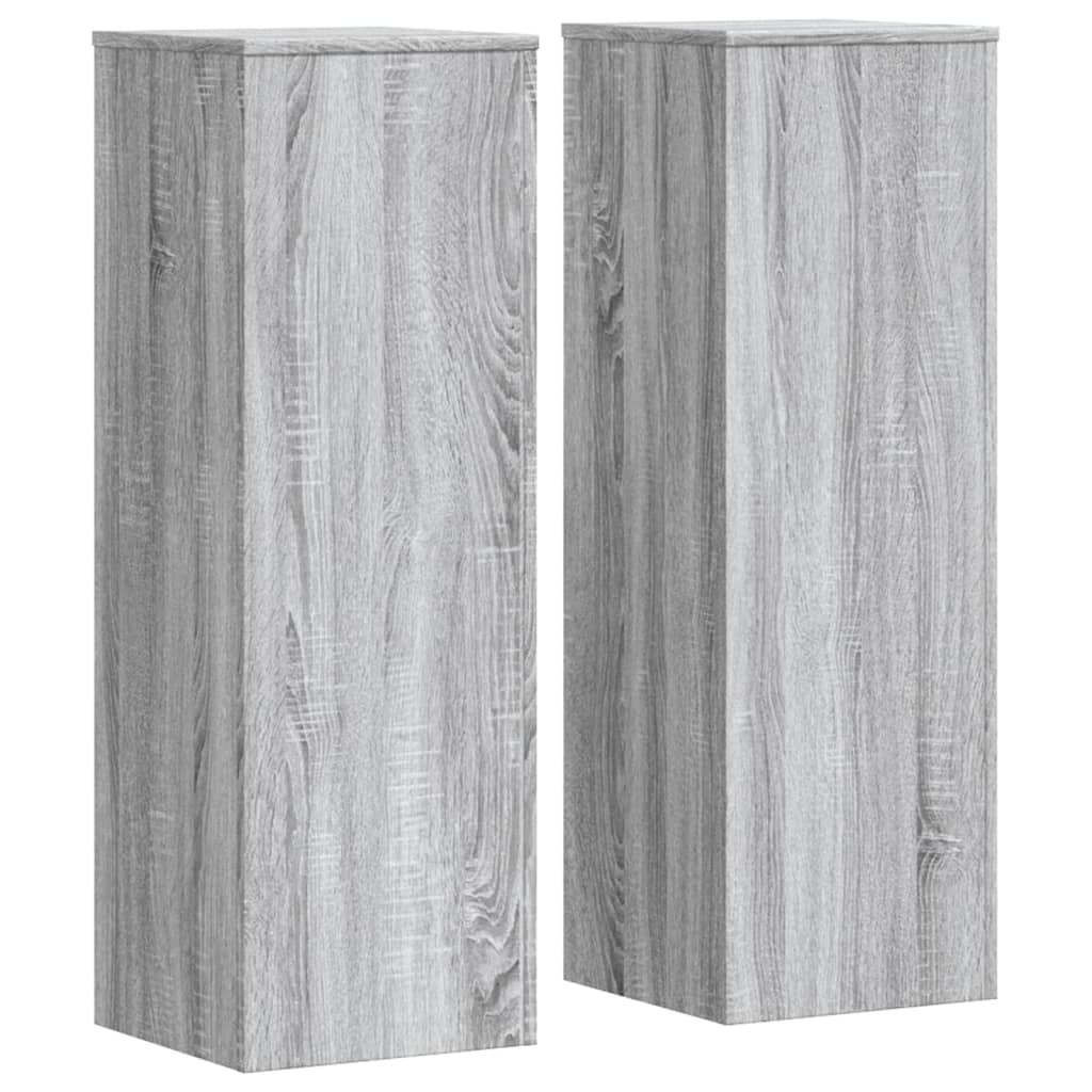 2x Stojak na Rośliny 100 cm Szary Dąb Sonoma do Salonu