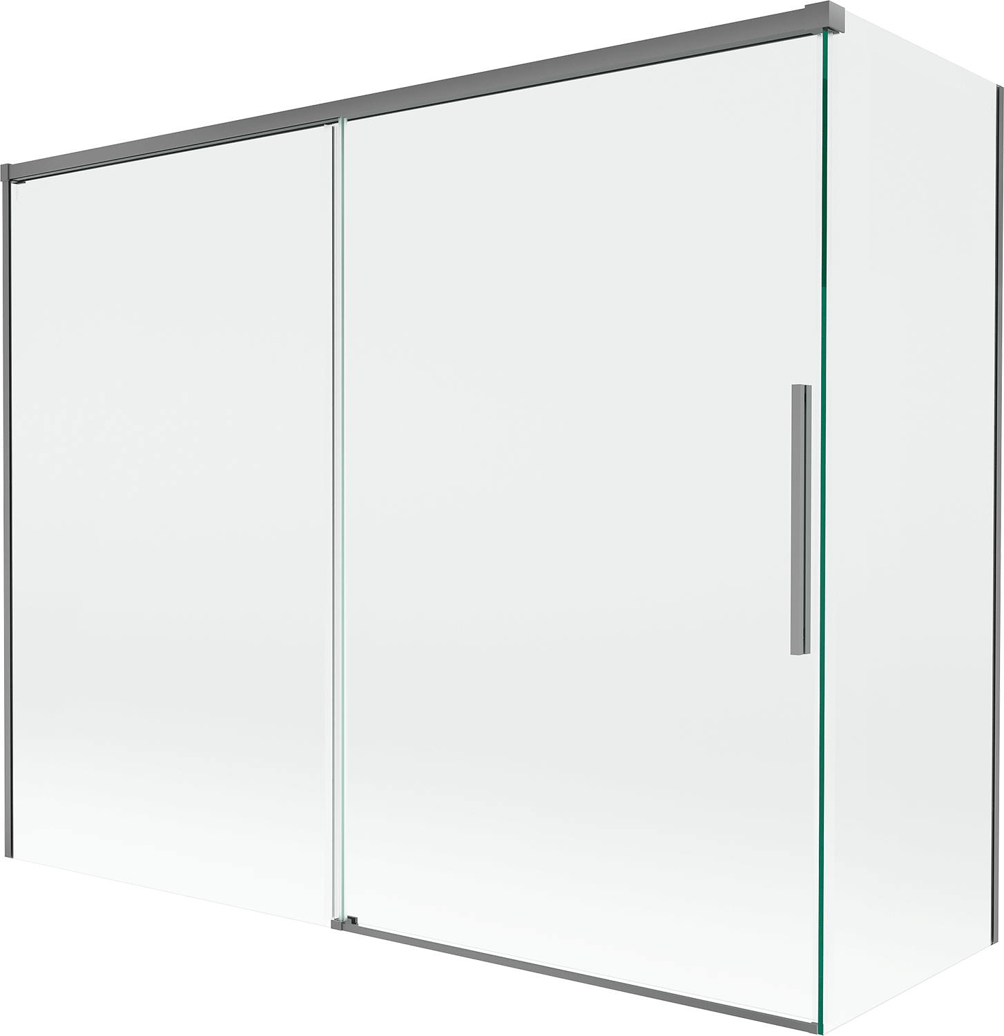 Mexen Rox parawan nawannowy 2-skrzydłowy rozsuwany 190 + 90 x 150 cm, transparent, gun metal - 8C9-190-090-95-00