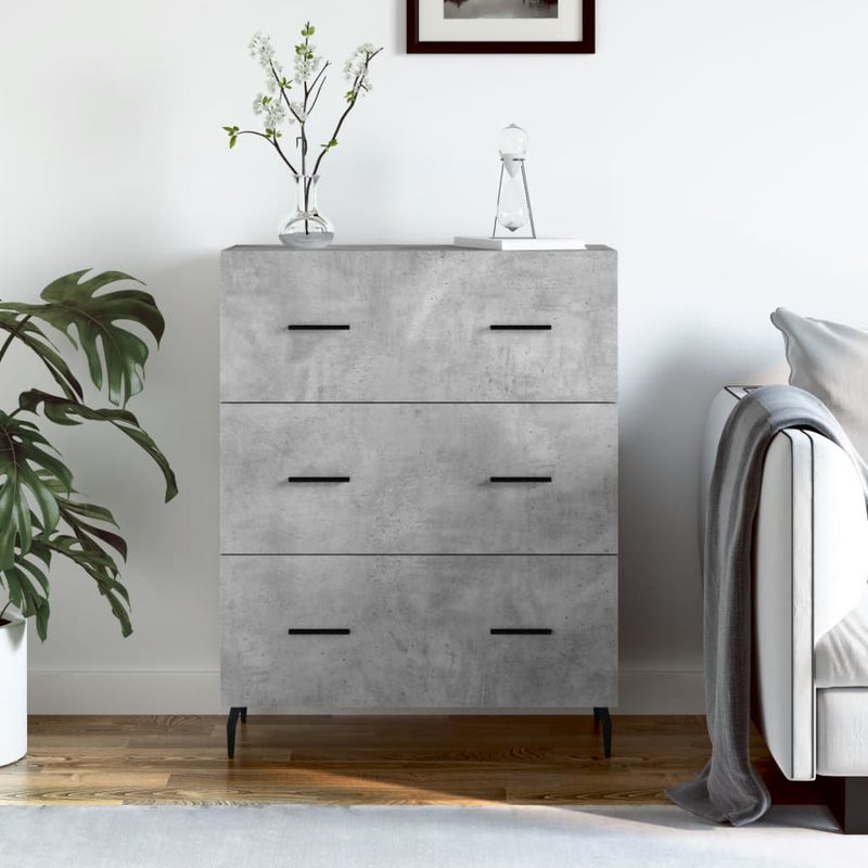 vidaXL Szafka, szarość betonu, 69,5x34x90 cm, materiał drewnopochodny