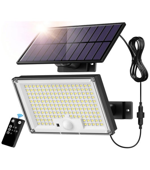 Zewnętrzna lampa solarna 172 LED 3 tryby Światło słoneczne z czujnikiem ruchu, zewnętrzna lampa solarna IP65, zewnętrzne oświetlenie słoneczne, spot L