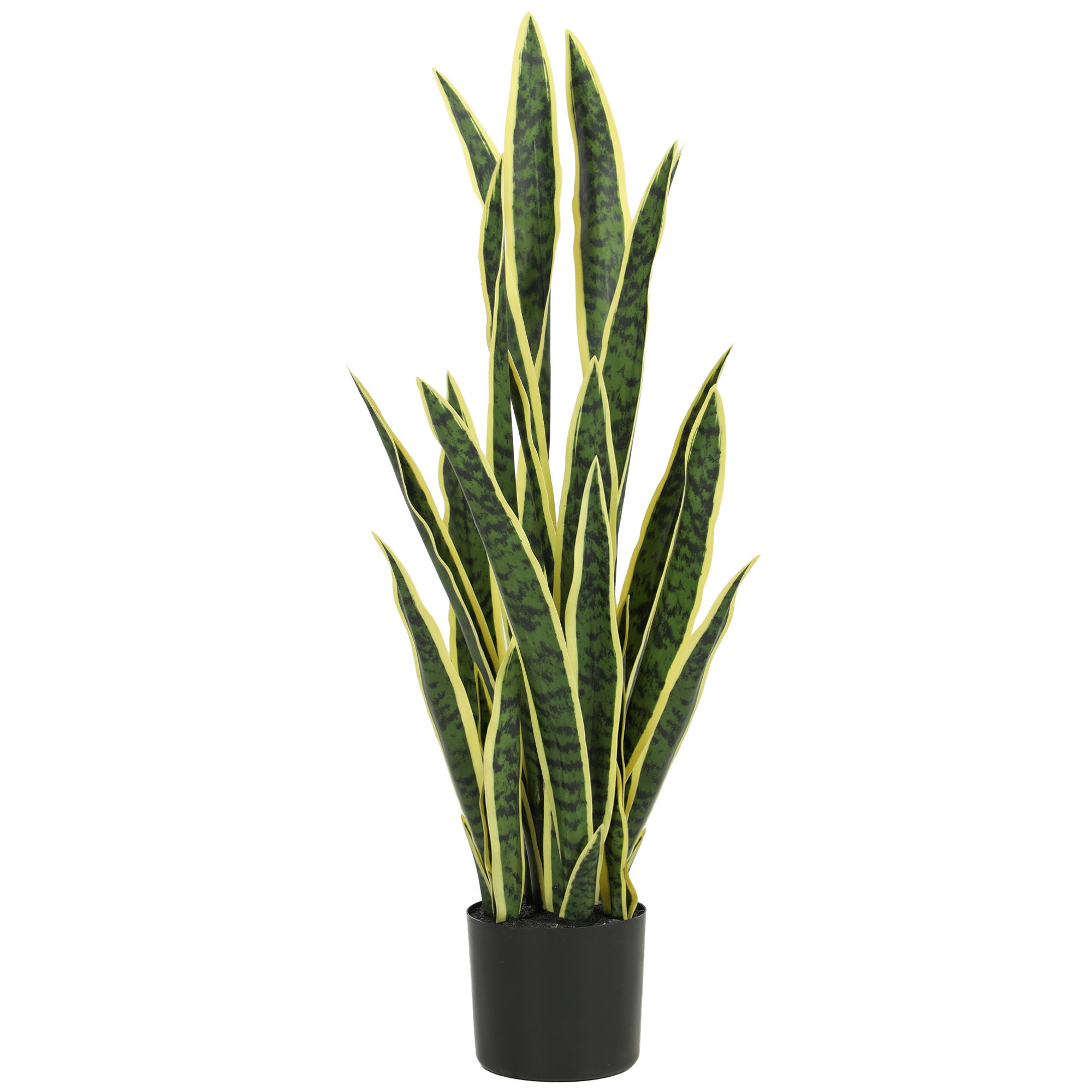 Artificial Sansevieria w Doniczka do zewnętrzny i użytku wewnętrznego z 21 Moldable Leaves, Ø20x90 cm