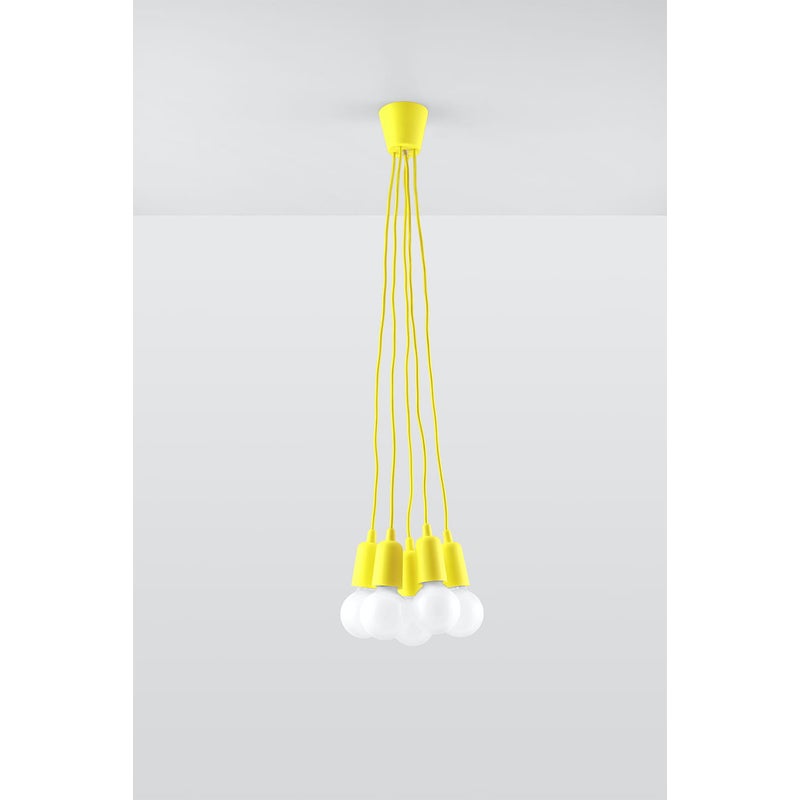 Suspension PVC Jaune E27 5 Diego