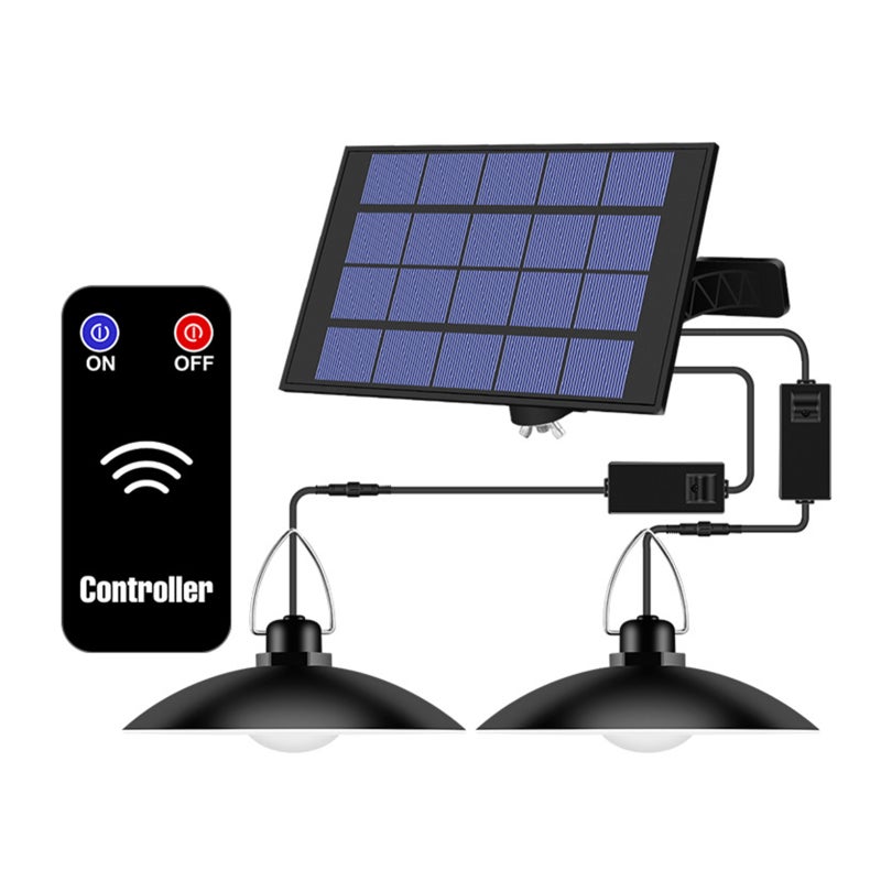 Lampa wisząca LED Solarna Zewnętrzna IP65 Wodoodporna Lampa zasilana energią słoneczną z pilotem do drzwi, dziedzińca i ścieżki