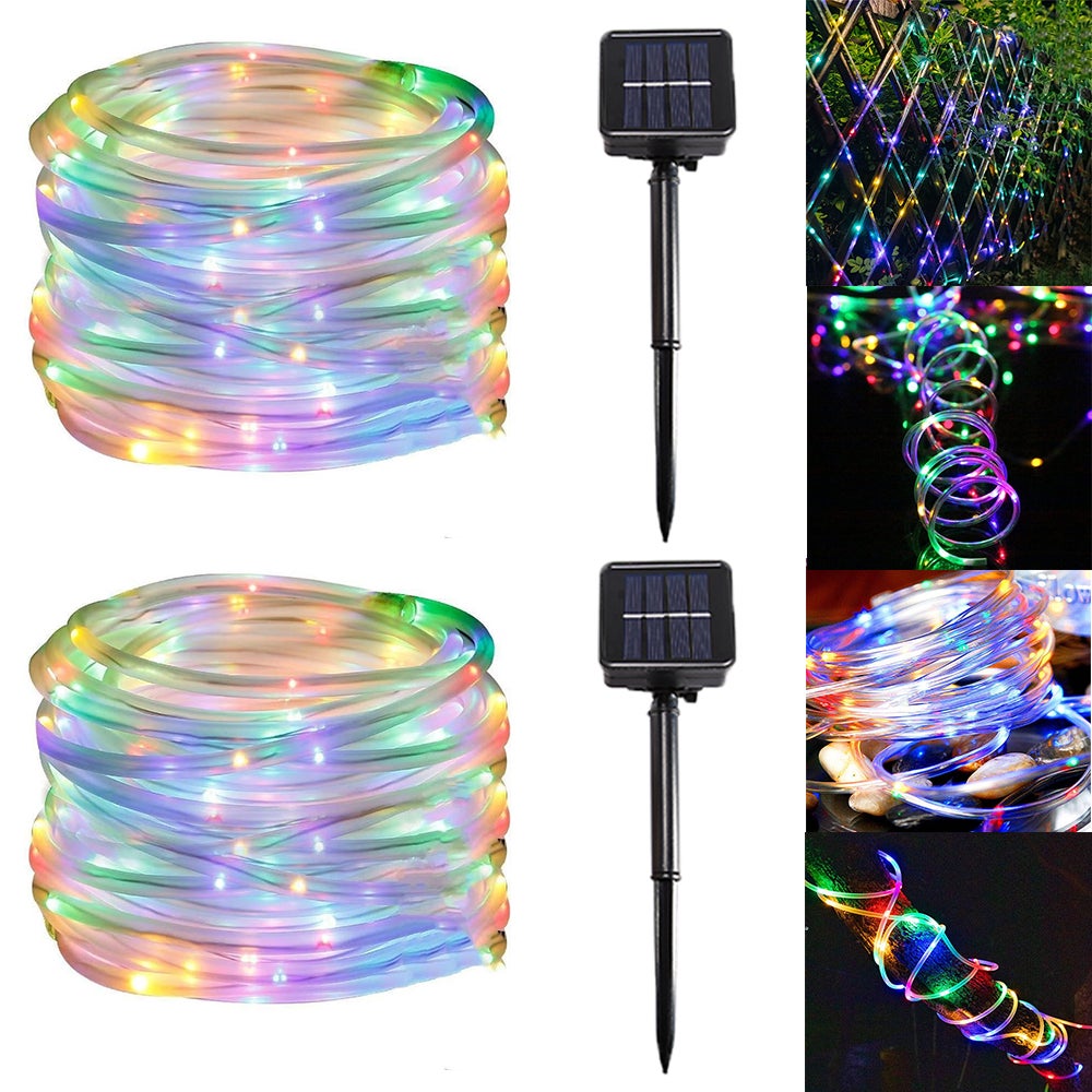 Girlanda z drutu miedzianego Solar Led, 2 sztuki, wodoodporna, zewnętrzna, choinka, ogród, kolor 12M