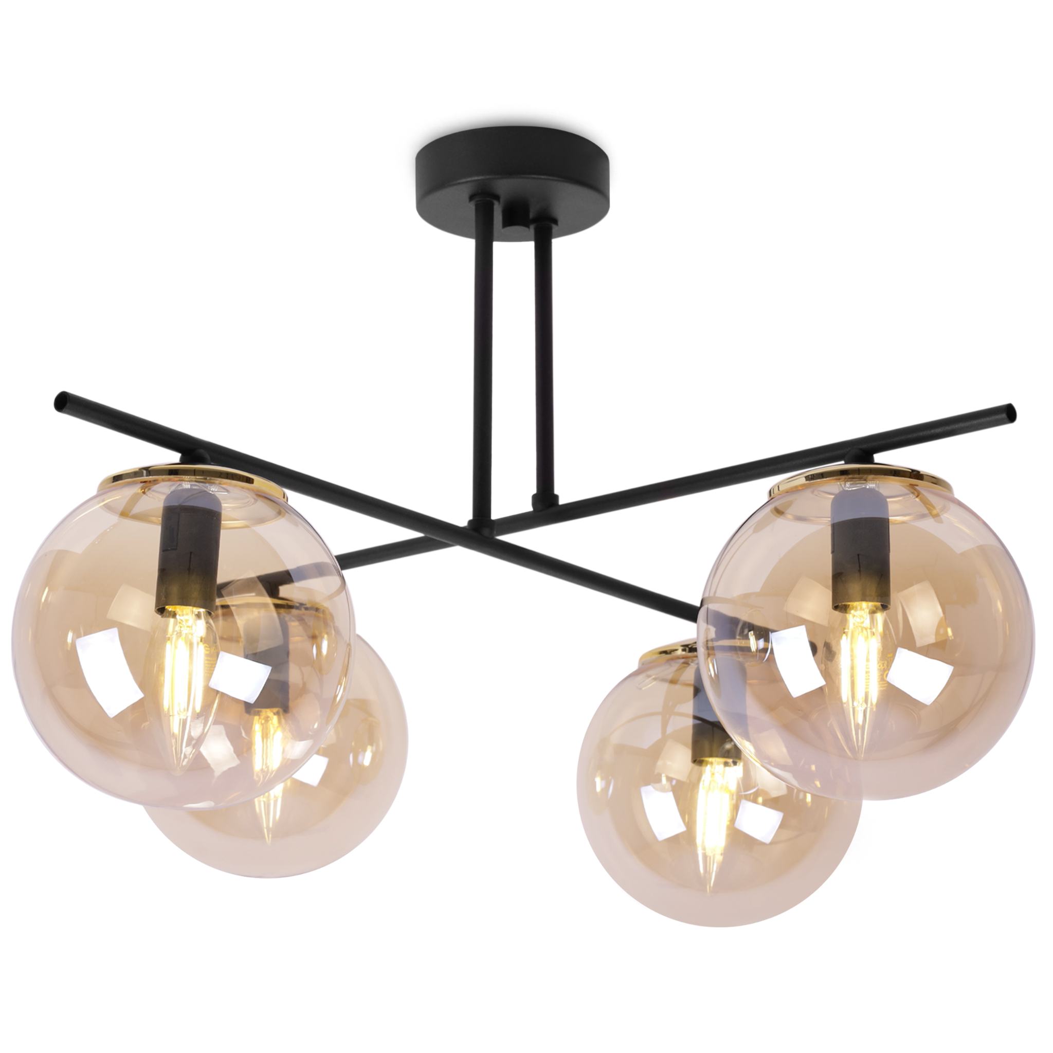 Lampa sufitowa wisząca Light Home LH Modena 4x E14 60W miodowy/złoty