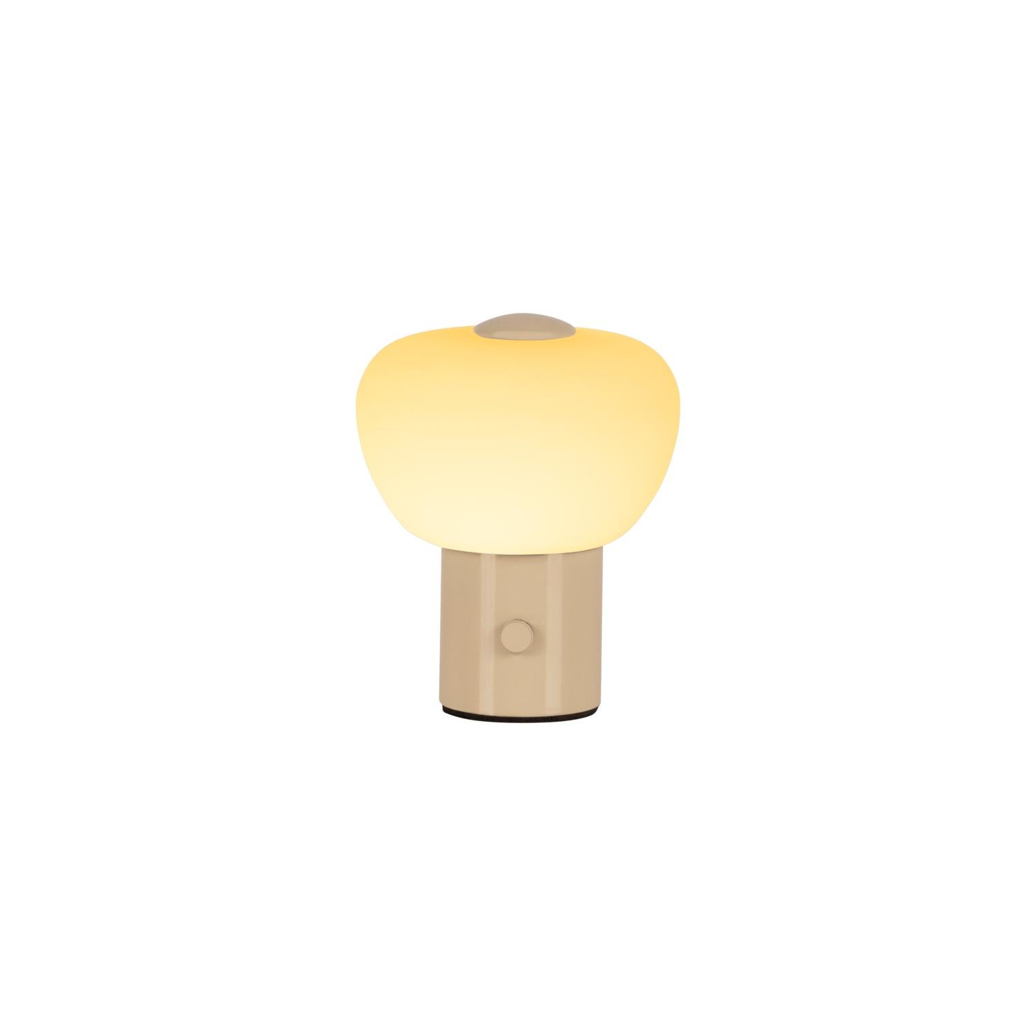 Lampa stołowa LED GUSTAV kremowo-beżowa 0.8W ciepła 60lm szkło wym:9,5x8x8cm IP20 Lucide