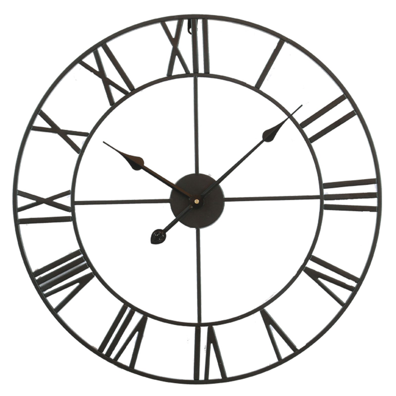 Styl europejski Block Watch Simple salon Retro złoty czarny Pointer kute żelazo Mute cyfrowy zegar ścienny dekoracja