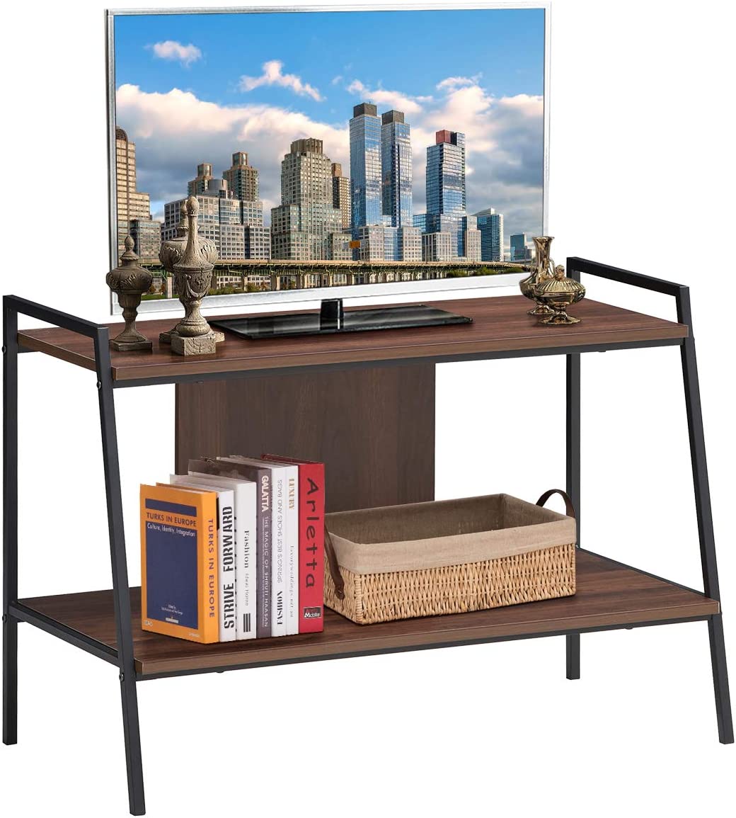 Szafka pod telewizor, 2-poziomowa półka pod telewizor, do 32 cali, centrum rozrywki do salonu, sypialni, biura, 89 x 43 x 60 cm