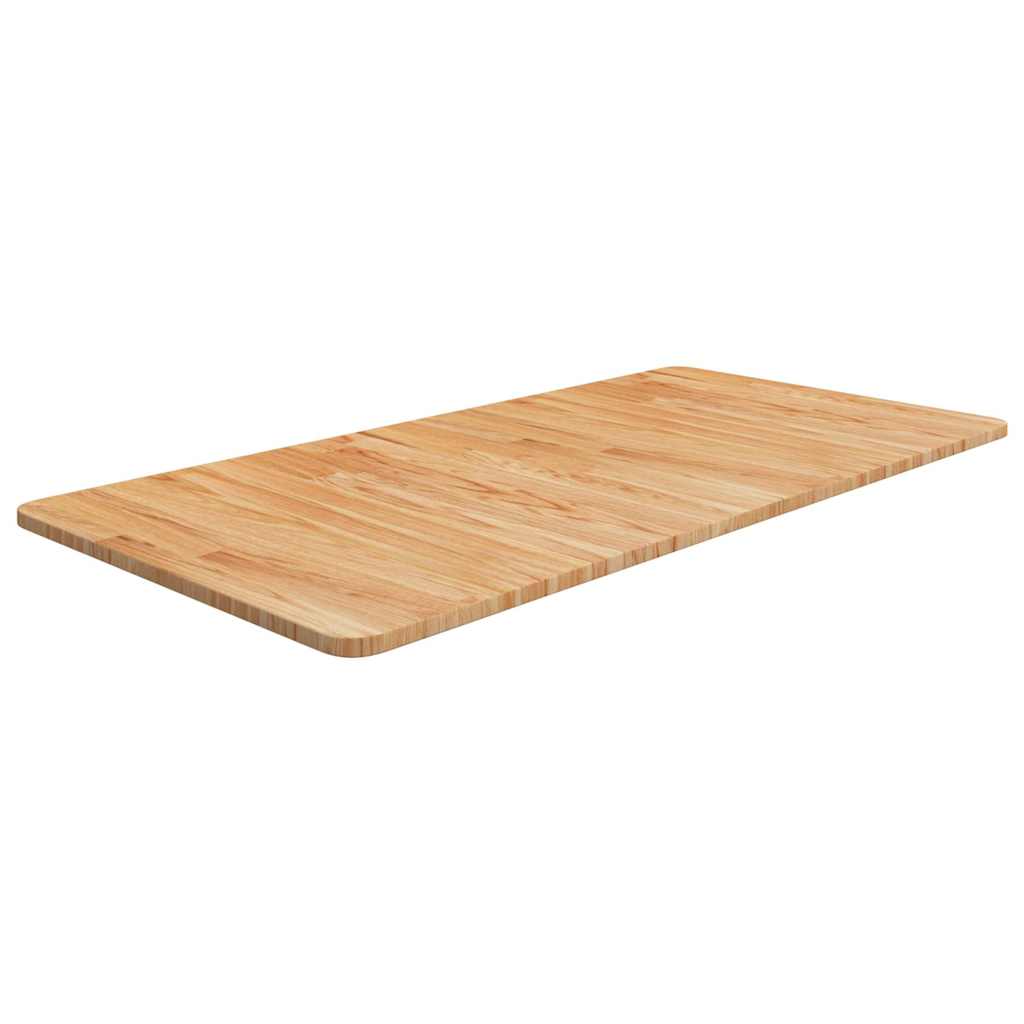 Blat Łazienkowy Lakierowany z Litego Drewna 100x50 cm Jasnobrązowy