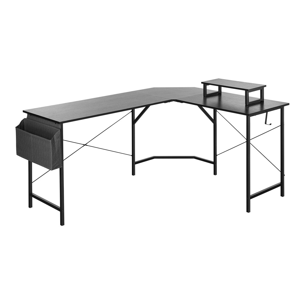 Biurko narożne Spacetronik Funky Furniture czarny 150x120 cm