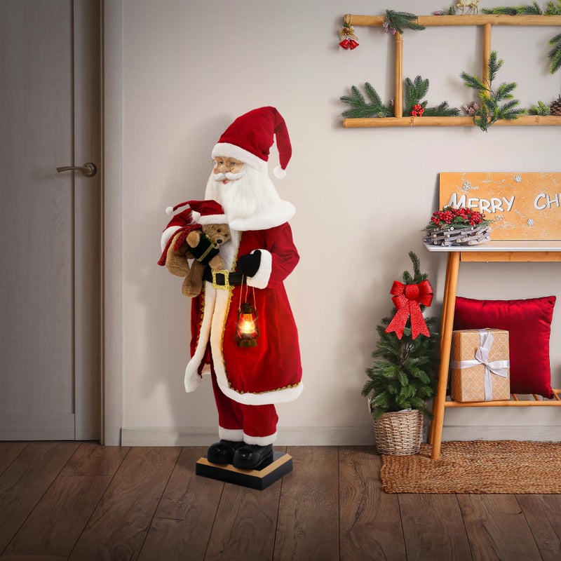 ECD Germany figurka świąteczna 120 cm LED animowana z ruchem dźwiękiem muzyką latarnia miś czujnik ruchu efektowna dekoracja świąteczna