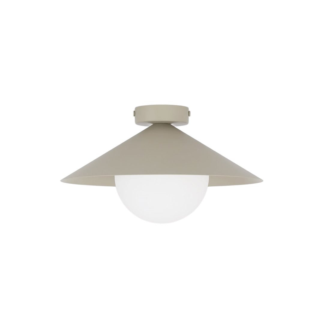 Lampa sufitowa minimalistyczna beżowo-biała szklana kula stożek fi30cm 1xE14 10W MONO Emibig