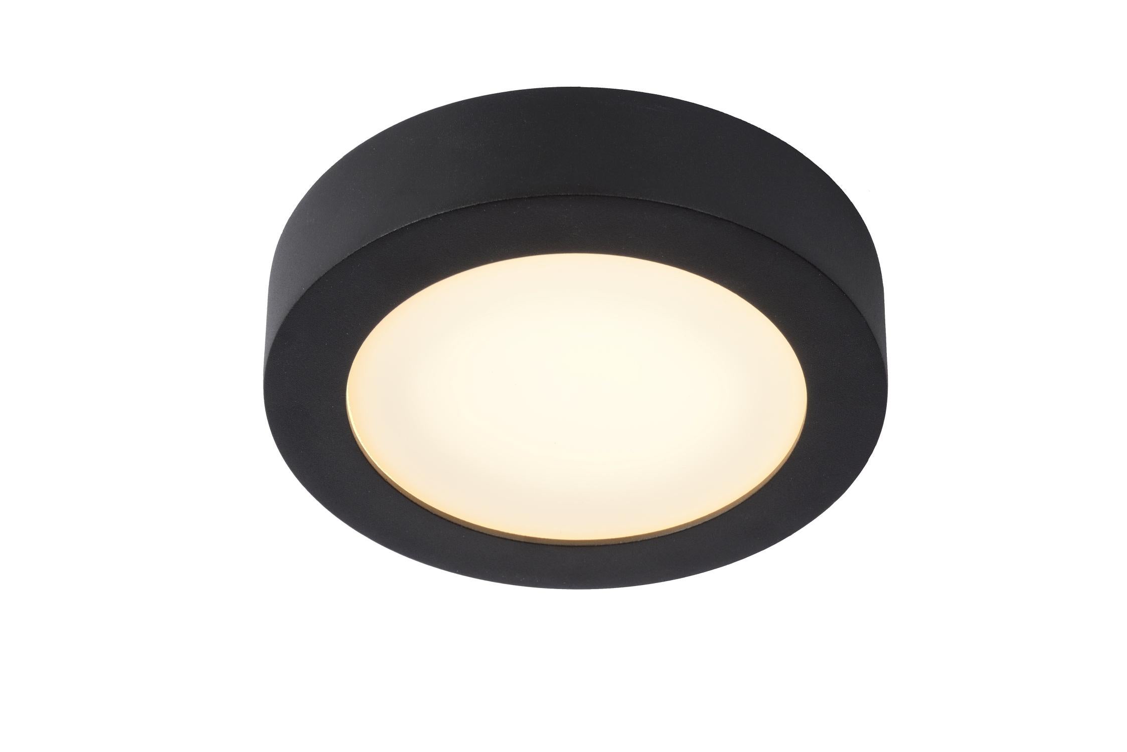 Plafon okrągły BRICE LED 11W Ciepła biel 827lm czarno-biały wym:3,9x18x18cm IP44 Lucide