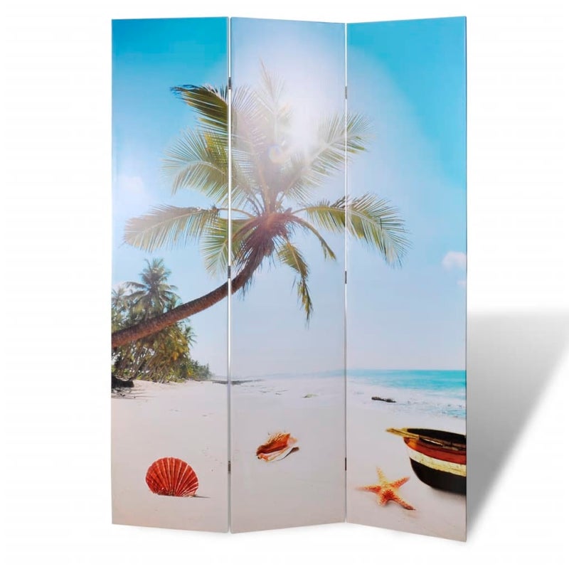 vidaXL Składany parawan, 120x170 cm, motyw plaży