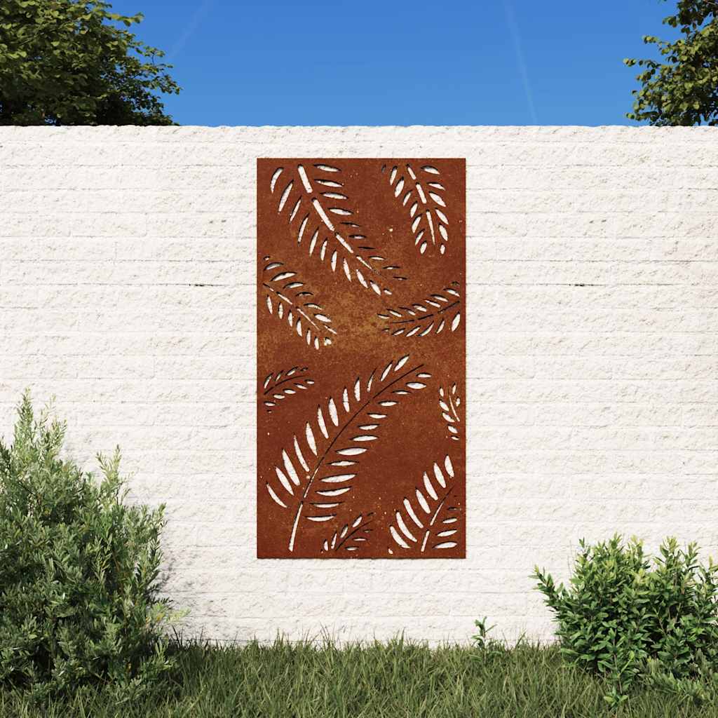 Ogrodowa dekoracja ścienna, 105x55 cm, stal kortenowska, liście vidaXL