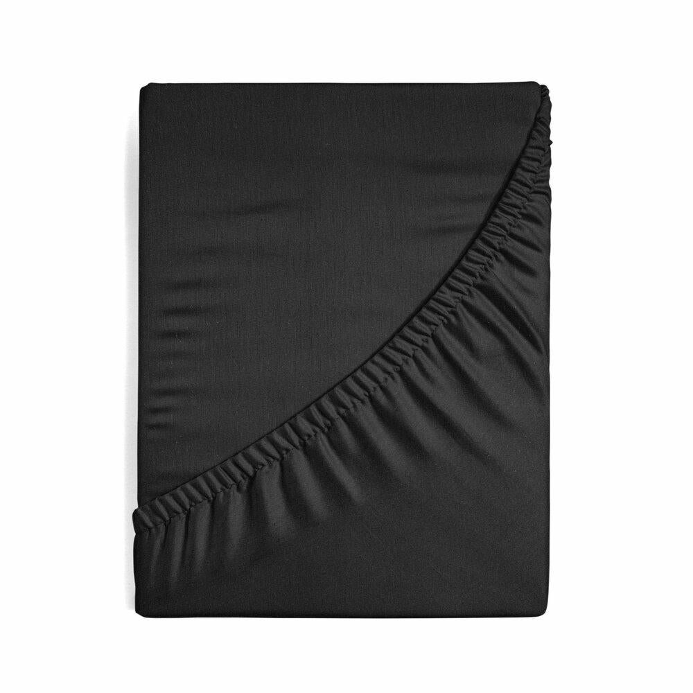 Prześcieradło JERSEY Eurofirany czarne 220x200+30cm 1 szt.