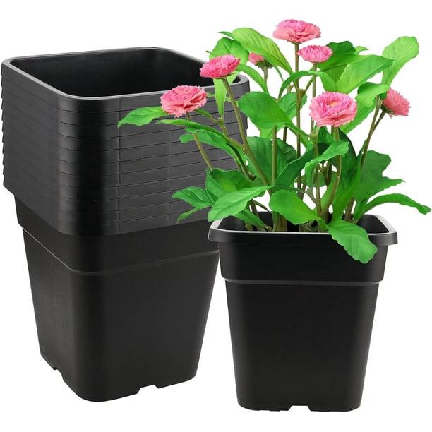 Lot 12 doniczek pépinière carrés de 25 cm (10 woreczków), pots deculture en plastique de 11 litrów (3 galony) z drenażem do plantacji