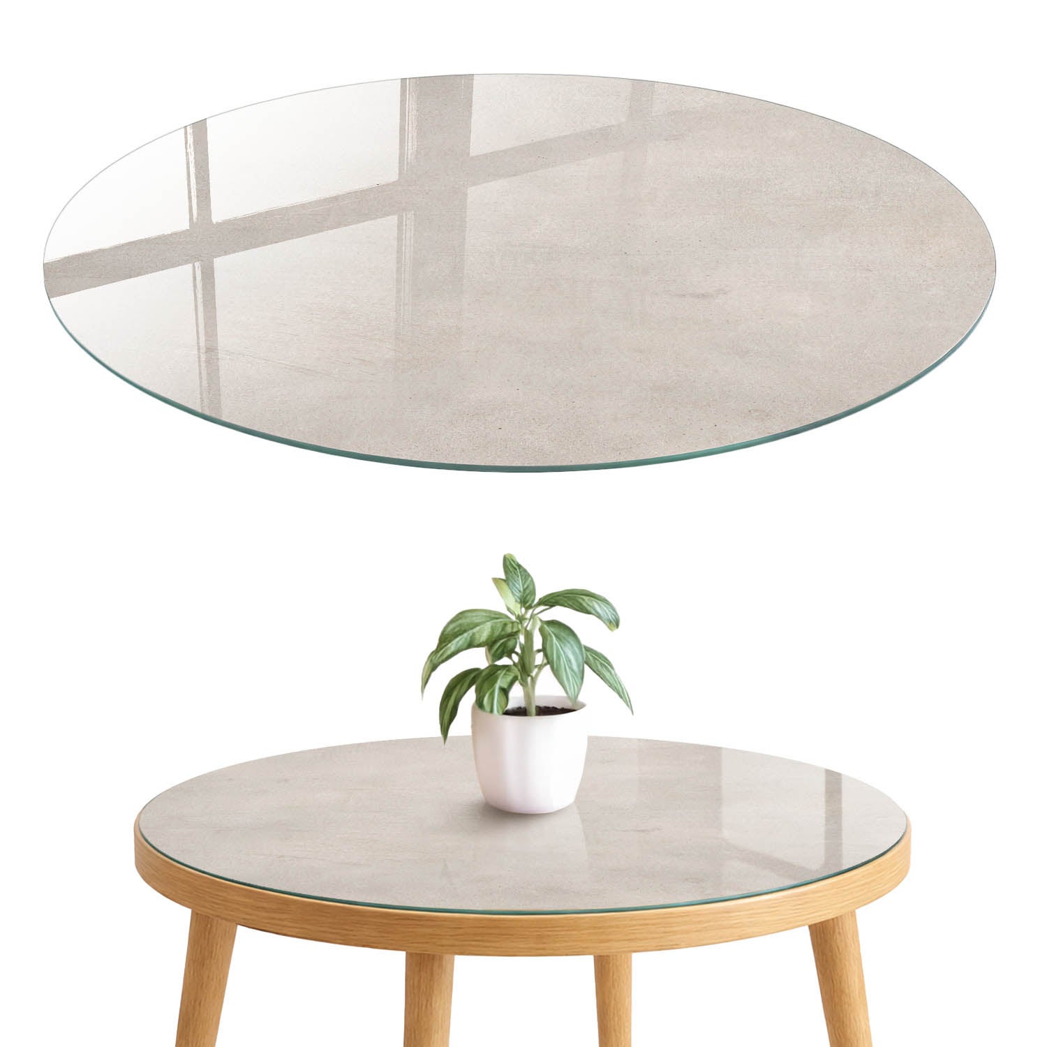 Szkło hartowane 4 mm z grafiką na blat - ozdoba mebli, ochrona i nowy wygląd fi70 cm Stonowana elegancja
