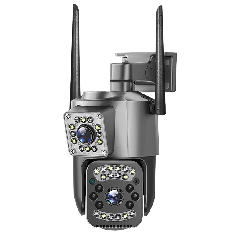 Kamera monitoringu, 4 MP, IP66, podwójny obiektyw, monitoring zewnętrzny (kamera Wi-Fi 32 GB)