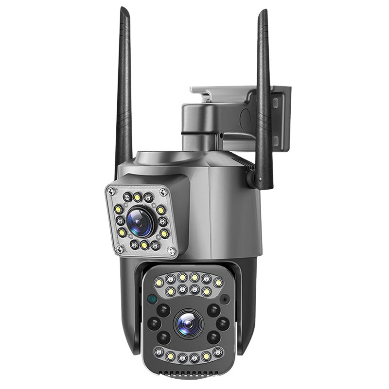 Kamera monitoringu, 4 MP, IP66, podwójny obiektyw, monitoring zewnętrzny (kamera Wi-Fi 32 GB)
