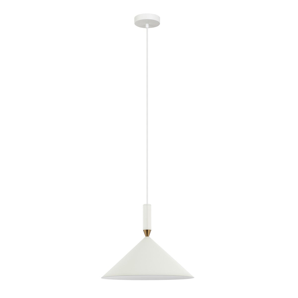 Lampa wisząca stożek Drello biała 1xE27x40W metal wym:102x35x35cm IP20 Italux