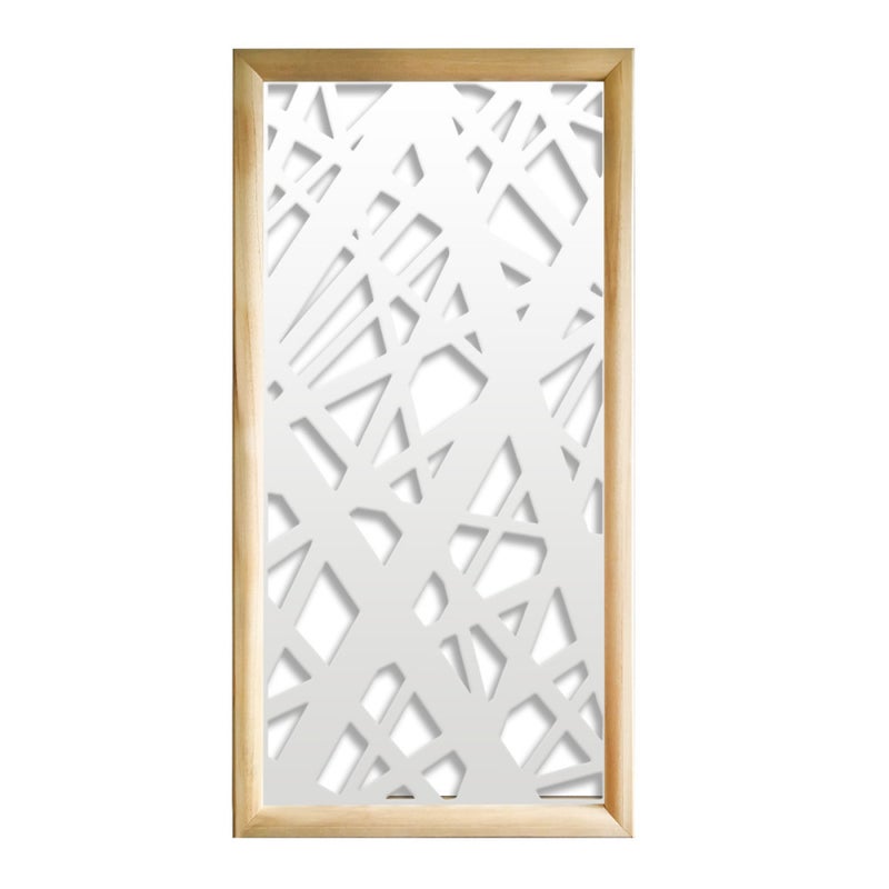 DIAGONAL LARGE - Prostokątne moduły dekoracyjne z drewna i PCV - rozmiar 73x148 cm - grubość 64 mm - kolor wewnętrzny BIAŁY