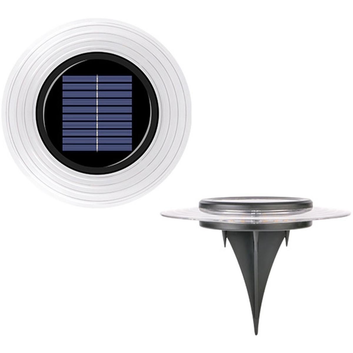 Lampa solarna dyskowa 28 Led do wbicia w grunt lub montaż na ścianie średnica 15,5 cm Saska Garden