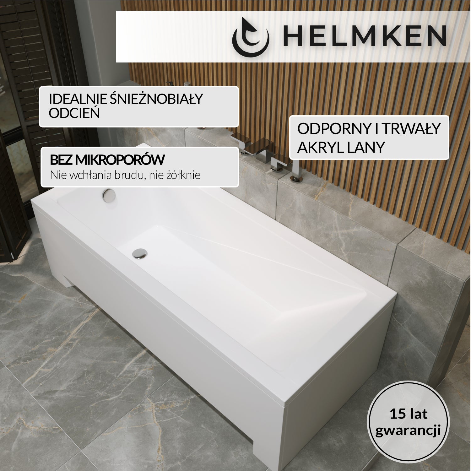 Wanna akrylowa Helmken Rivana 160 x 70 / 23095005