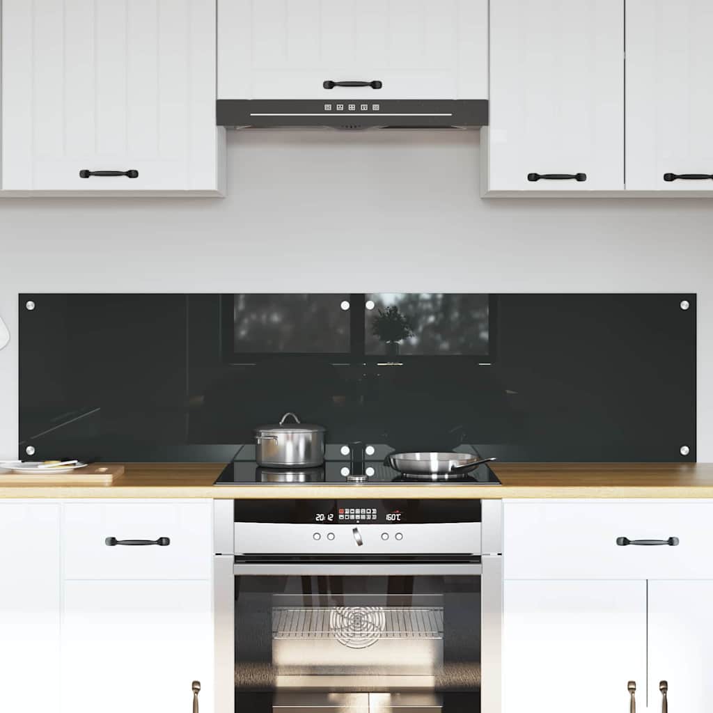 Panel kuchenny 2 pcs Ciemnoszary 80 x 40 cm szkło hartowane vidaXL