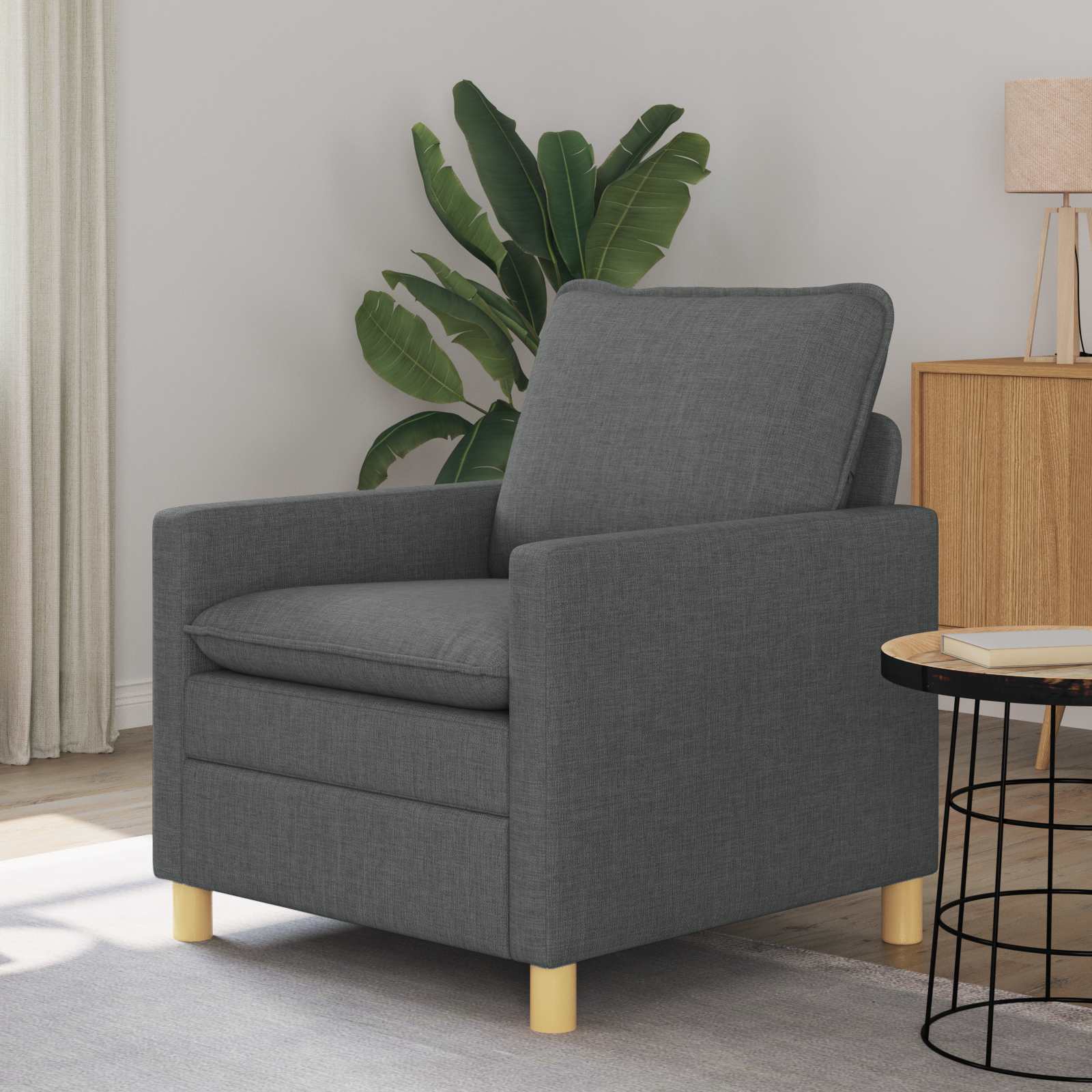 Sofa ciemnoszary 76 x 81 x 87,5 cm tkanina vidaXL