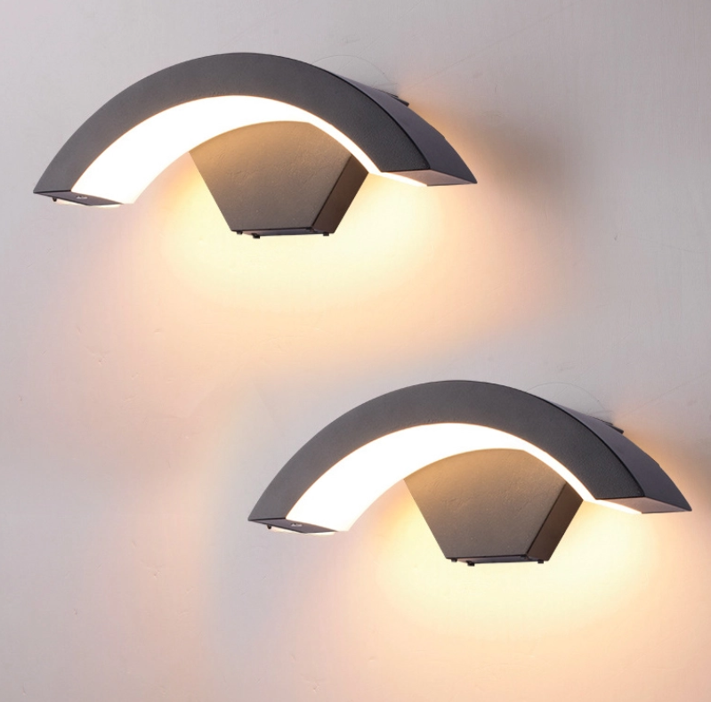 (2 szt.) Zewnętrzne kinkiety LED, nowoczesne kinkiety 24 W, dekoracyjne oświetlenie wewnętrzne LED, IP65, ciepłe światło