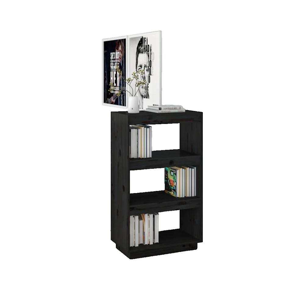 Biblioteczka vidaXL Lite drewno sosnowe czarna 60x35x103 cm solidna i wielofunkcyjna