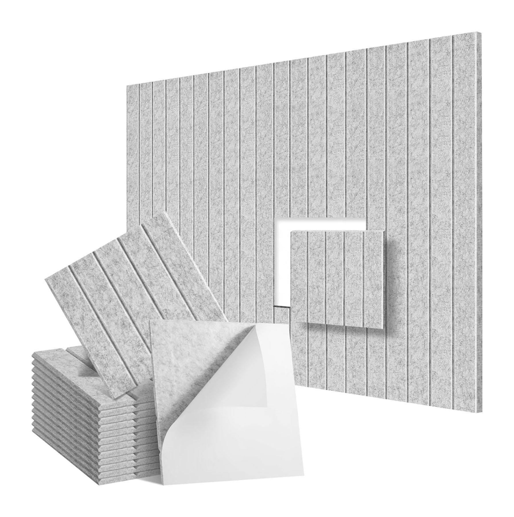 Zestaw 12 samoprzylepnych paneli akustycznych z pianki, 30 x 30 x 1 cm, Panele ścienne dźwiękochłonne z pianki