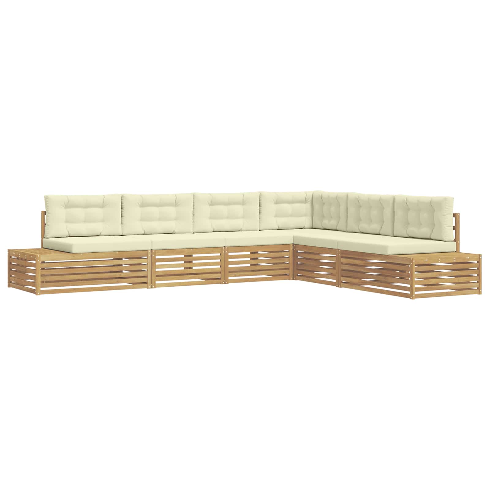 7 pcs Zestaw sof na zewnątrz Biały