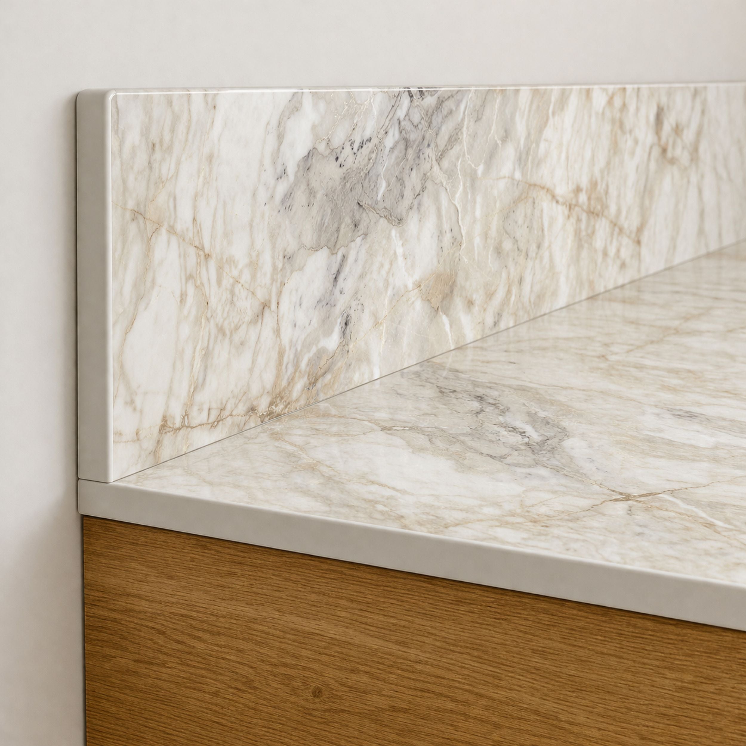 KOLM Blat łazienkowy HPL do szafki 90cm 91x46,5cm Breccia z panelem 18cm