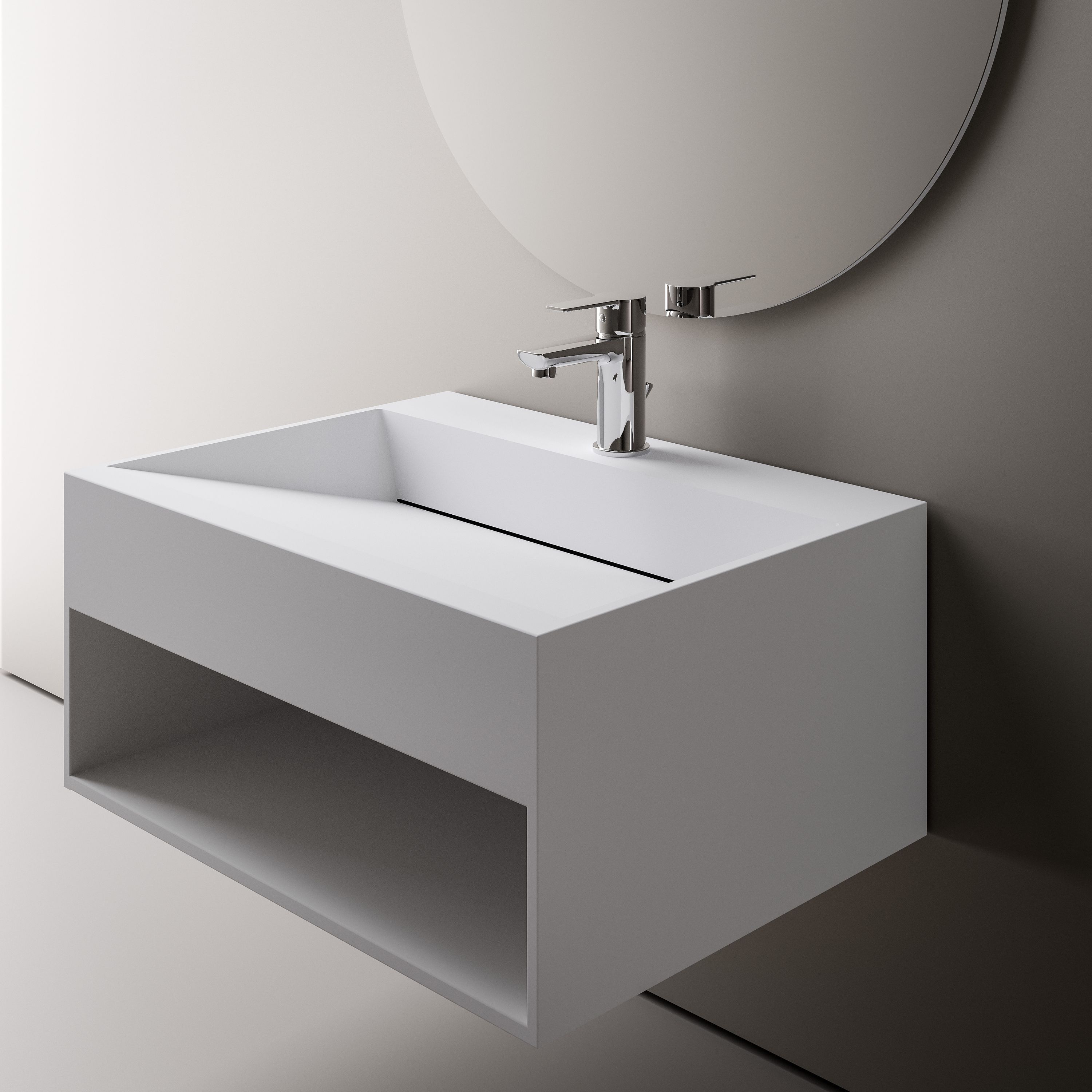 Bernstein Umywalka ścienna TWG71 odlew mineralny - biały mat - 80 cm