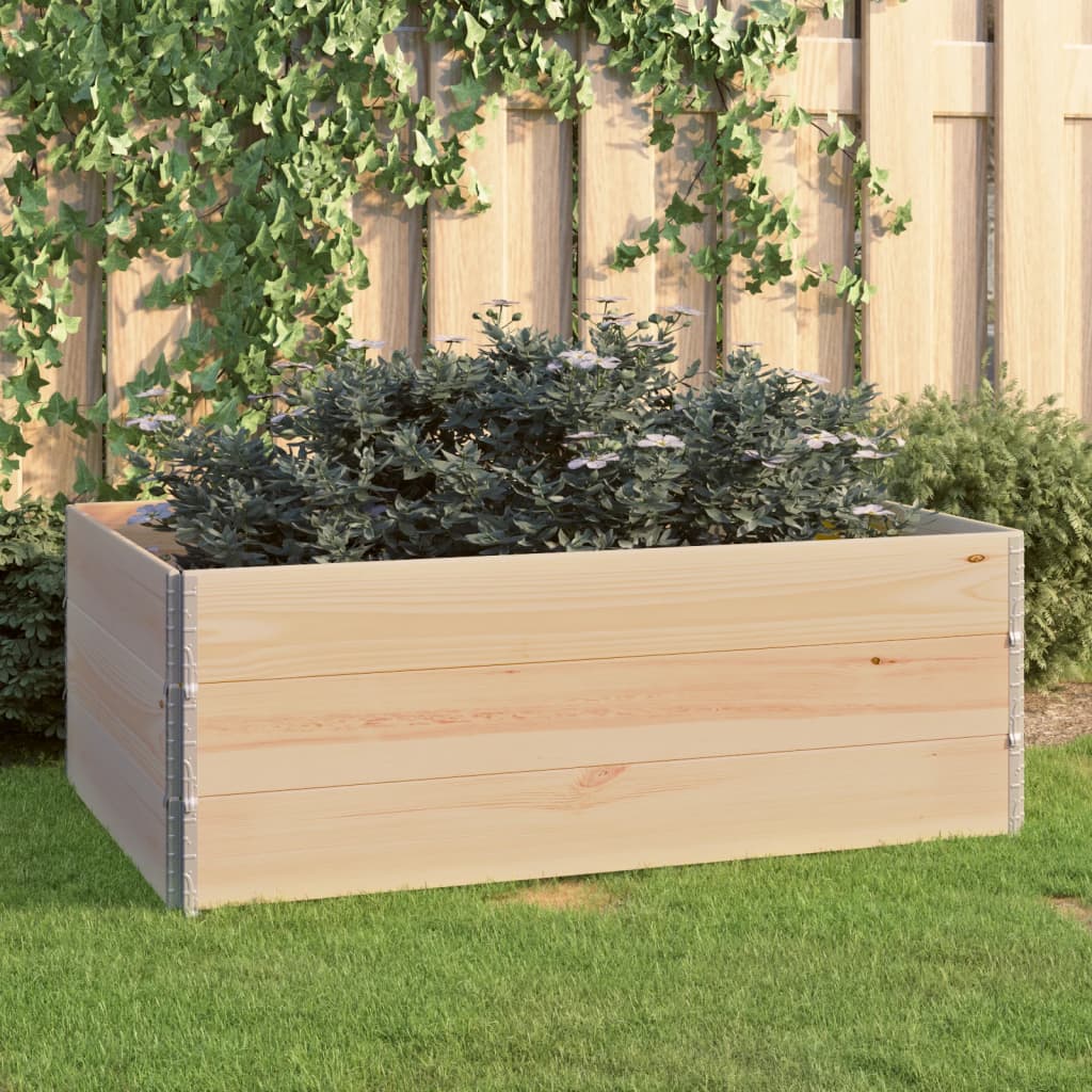 vidaXL Podniesione grządki, 3 szt., 100x150 cm, lite drewno sosnowe